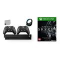 Microsoft Xbox One X 1TB Gaming Console Black with 2 Controller Included with The Elder Scrolls V- Skyrim BOLT AXTION Bundle Like New