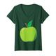 Damen Apfel Karneval Kostüm Fasching Faschingskostüm Obst Äpfel T-Shirt mit V-Ausschnitt