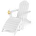 HDPE Patio Adirondack Chair & Folding Footrest Set All-Weather Outdoor