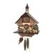 Cuckoo Clock Black Forest house with moving beer drinker EN 403