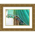 Wilson Emily 14x11 Gold Ornate Wood Framed with Double Matting Museum Art Print Titled - Agrigento Province-Sciacca A fishing net in the harbor of Sciacca-on the Mediterranean Sea