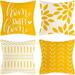 Yellow Pillow Covers 18x18 Set of 4 Home Decorative Throw Pillow Covers Outdoor Linen Couch Throw Pillow Case for Sofa Chair Bed Living Room DÃ©cor