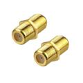 10pcs F-Type Coaxial RG6 Cable Connector Gold Plated Cable Extension Adapter Connects Two Coaxial Video Cables