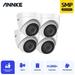 ANNKE 4pcs C500 5MP Super HD PoE Turret IP Security Camera with H.265+ Video Format IP67 Weatherproof Audio Recording Motion Alerts Remote Access Outdoor Indoor Surveillance