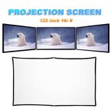 H120A Projector Curtain Moisture Resistant Foldable 120 inches 16:9 High Clarity Anti-Light Screen for Office
