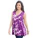 Plus Size Women's Swing Ultimate Tank by Roaman's in Purple Acid Tie Dye (Size 26/28) Top