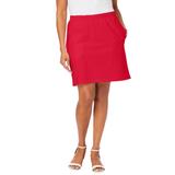 Plus Size Women's Everyday Stretch Cotton Skort by Jessica London in Vivid Red (Size 3X)