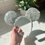 Disney Accessories | Disney World Disneyland Silver Mickey Ear Headband | Color: Silver | Size: Os