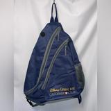 Disney Bags | Disney Cruise Line Castaway Club Sling Shoulder Bag Backpack Blue Embroidered | Color: Blue/Gray | Size: Os