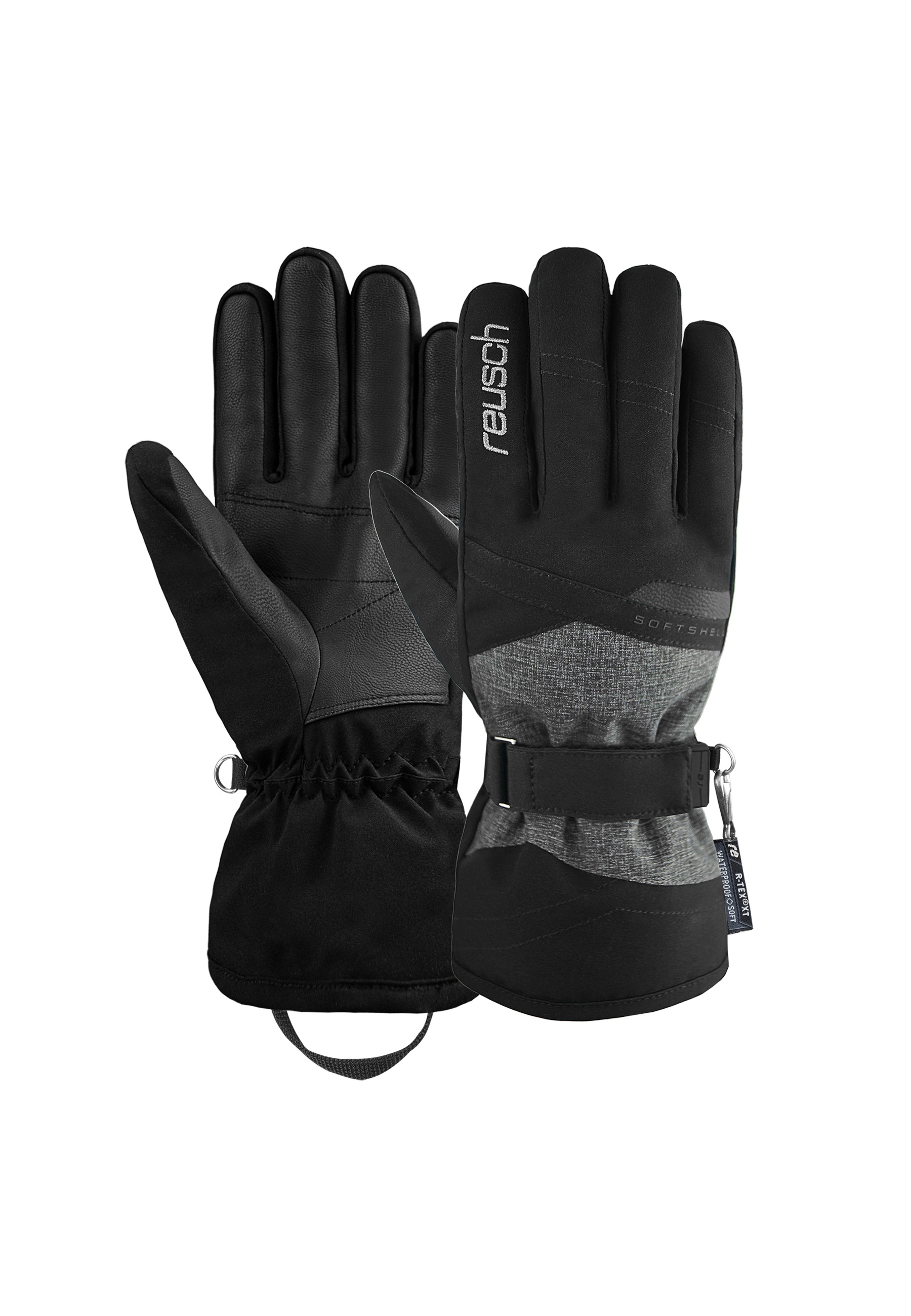 Skihandschuhe REUSCH "Hellen R-TEX XT", Damen, Gr. 8, schwarz (schwarz, grau), 87% Polyester, 11% Polyurethan, 2% Elasthan, bedruckt, mehrfarbig, Handschuhe, mit PRIMALOFT-Isolation Image
