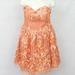 Anthropologie Dresses | Anthropologie Ark & Co Orange Tulle Sweetheart Neck Ruched Floral Dress Womens S | Color: Orange | Size: S