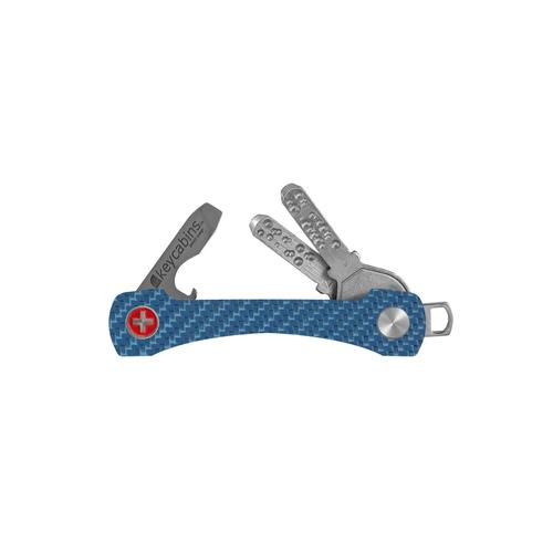 „Schlüssel-Anhänger KEYCABINS „“Carbon S2″“ Gr. one size, blau (hellblau) Kinder Schlüsselanhänger SWISS Made“