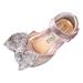 JDEFEG Slide Sandals Glitter Fashion Spring and Summer Girls Sandals Dress Performance Dance Shoes Pearl Sequin Shiny Bow Hook Loop Light House Slippers for Teen Girls Pink 21