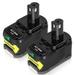 2 Pack 6.5Ah Replacement Compatible with Ryobi 18V One+ Lithium Ion Battery P103 P104 P105 P107 P108