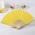 tangnade home decor paper fans handheld pattern folding dance wedding party lace silk folding hand held solid color fan