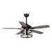 Parrot Uncle Ceiling Fan with Lights and Remote Farmhouse Ceiling Fan with Light 52 inch Black Large Ceiling Fan with 5 Blades