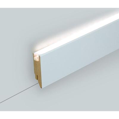 Led Sockelleiste weiß 19x70 mdf Foliert Fußleiste Indirekte Beleuchtung inkl. Diffuser