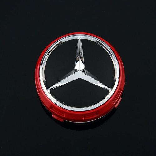 4-tlg. Satz Alufelgen Nabendeckel Mercedes - Benz Rot