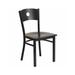 Restaurant Dining Chair Black and Walnut - 17x32