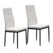 Set of 2 Dining Chairs PU Leather Chairs Upholstered White - 16.1x38.2