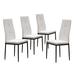 Set of 4 Dining Chairs PU Leather Chairs Upholstered Plain White - 16.1x38.2