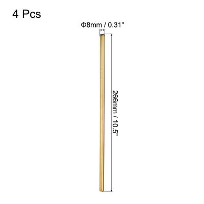 Reusable Metal Straws 4Pcs, Straight Drinking Straw 10.5" x 0.3" - Gold