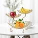 Oukaning 3-Tier Fruit Basket Kitchen Storage Countertop Fruit Basket Holder Decorative Fruit Bowl Stand Metal