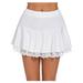 Gwiyeopda Women Pleated Lace Mini Skirt Ruched Ruffle Lingerie A Line Short Tennis Skirts