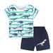 DNDKILG Toddler Baby Boy 2 Piece T Shirts and Shorts Set Clothes Set Outfits Short Sleeve Summer Cartoon with Mint Green 1Y-7Y 2