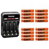 Kastar 16-Pack Battery and CMH4 Smart USB Charger Compatible with Panasonic KX-TG4732 KX-TG4732B KX-TG4733 KX-TG4733B KX-TG4734 KX-TG4734B KX-TG4736B KX-TG4741 KX-TG4742 KX-TG4743 KX-TG4744 KX-TG4745