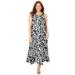 Plus Size Women's Halter Maxi Dress by Catherines in Black Tropical Floral (Size 6X)