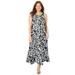 Plus Size Women's Halter Maxi Dress by Catherines in Black Tropical Floral (Size 3X)