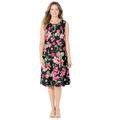 Plus Size Women's Promenade A-Line Dress by Catherines in Black Floral (Size 5X)