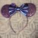 Disney Accessories | Ladies/Girls Mickey Minnie Mouse Ears Purple Sparkle With Iridescent Bow | Color: Purple | Size: Osg