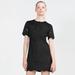 Zara Dresses | 0024 Zara Faux Suede Lace Trim Mini Black Dress Sz S | Color: Black | Size: S