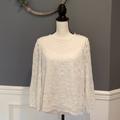 J. Crew Tops | Hp Euc J.Crew White Lace Overlay Eyelet Top - Size: M | Color: White | Size: M