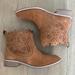 Anthropologie Shoes | Anthropologie Miss Albright Brown Leather Laser Cut Studded Ankle Boots - Size 7 | Color: Brown/Tan | Size: 7