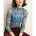 Anthropologie Tops | Anthropologie Gauzy Lined Turtleneck Small | Color: Blue/Green | Size: S