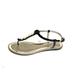 Kate Spade Shoes | Kate Spade New York Women’s Sandals T-Strap Bow Blue Leather Size 6m | Color: Black/Gold | Size: 6