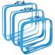 Clear Compression Packing Cubes 3 Set - Bags for Travel - Luggage Cube Organizer - Blue
