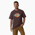 Dickies Men's Short Sleeve Tri-Color Logo Graphic T-Shirt - Chocolate Brown Size (WS22A)