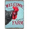 Affiche vintage Welcome to The Funny Farm Country Cottage Coop jetable plaque en métal art rétro