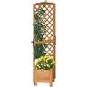 Jardinière avec treillis - bac à fleurs - jardinière sur pied - dim. 54,5L x 52l x 180H cm - bois