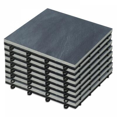 8 Klickbare, schwarze Terrassenplatten aus Stein Grau Image