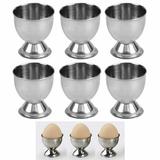 6 X Stainless Steel Egg Cups Single Soft Boiled Eggs Cup Holder Kitchen Utensils