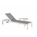 Pangea Home Sally Aluminum Outdoor Chaise Lounge with Side Table - White/Black