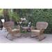 W00212-2-RCES006 Windsor Honey Wicker Rocker Chair & End Table Set with Tan Cushion