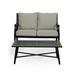Noble House Marciano Outdoor Aluminum Loveseat and Coffee Table Set Matte Black