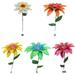 Metal Flowers Floral Garden Stake Outdoor Plant Pick Water Proof Metal Flowers Outdoor Decor for Lawn Yard Patio 5 PCS