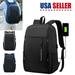 Paddsun 18 Anti-theft Laptop Backpack School Bag Water-repellent W/ USB Charging Port(Black)